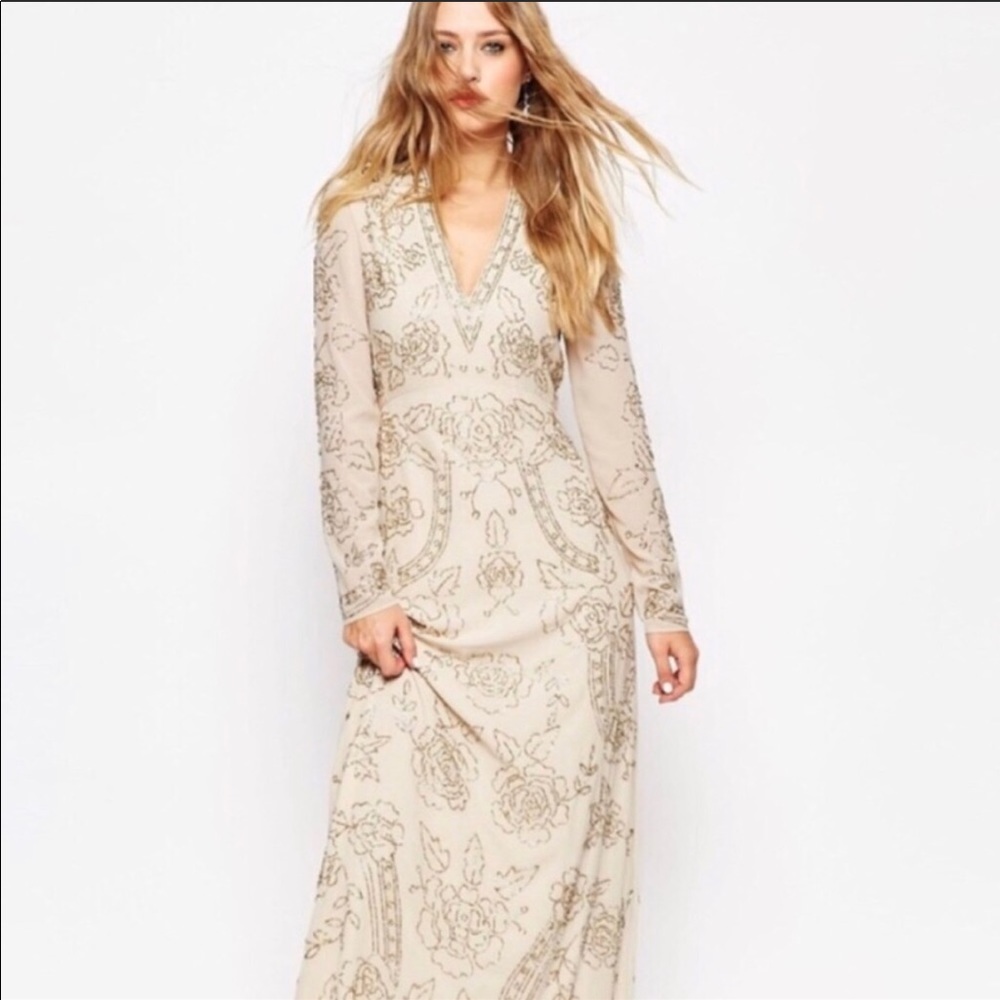 Needle & Thread Beaded White Maxi